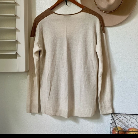 Madewell Kimball Colorblock Sweater Women's Size Small, Cream/Tan, GUC - Picture 11 of 15